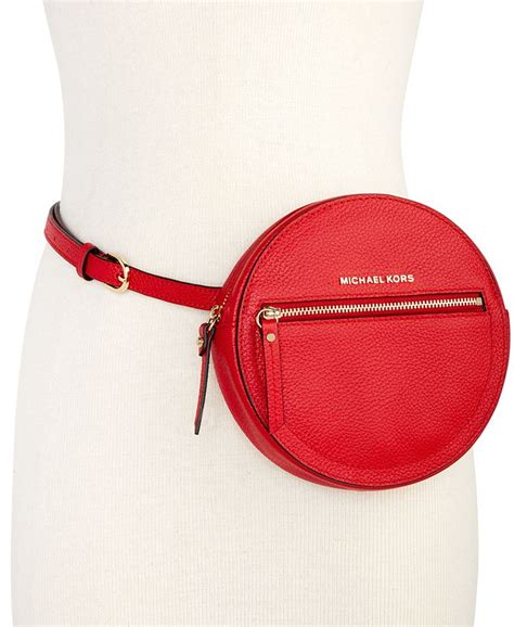 Michael Kors Round Red Pebble Leather Fanny Pack 